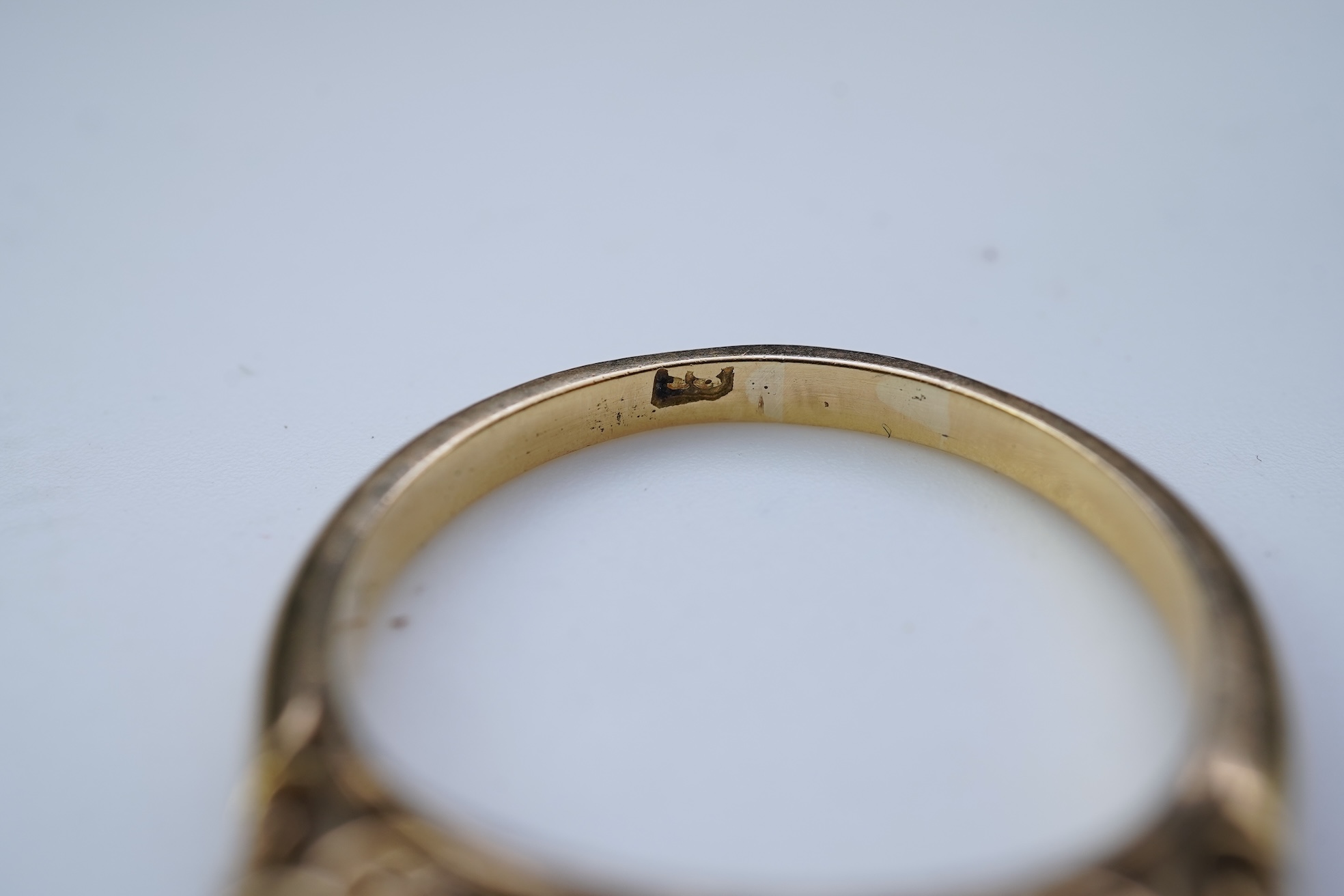 A five-stone pearl and diamond ring, early 20th century